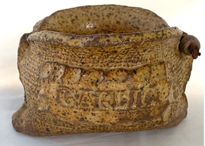 Bolso de Colección Australiano Cerámica Yute Hessian Diseño Cesta de Ajo - Imagen 1 de 5
