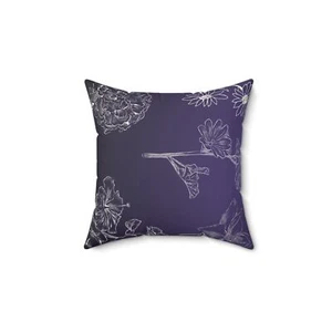 Purple Floral Flower Design Accent Throw Pillow, Cozy Home Decor, Great Gifts - Picture 1 of 4