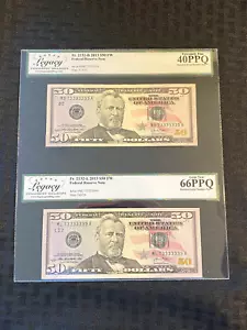 2-$50 Dollar Duplicate Bills + Fancy Serial Numbers 73333339 Ultra Rare! - Picture 1 of 9