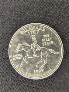 RARE 1787 1999 D Mints Delaware FIRST STATE QUARTER DOLLAR Coin W/ Caesar Rodney - Picture 1 of 4
