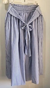 Womens Max Studio Navy/White Stripe Hi-Lo Skirt Elastic Waist Sz. M - Picture 1 of 9
