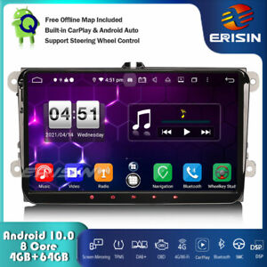 9" 64GB Android 10 Car Stereo Sat Nav For VW Passat Golf MK5/6 Caddy Touran Polo