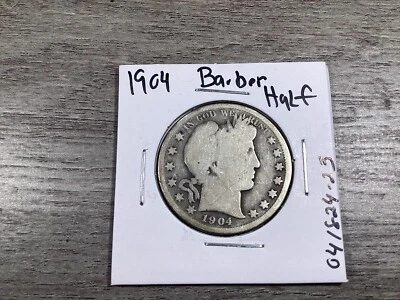 1904 Barber 90% Silver Half Dollar in Fine Condition 04182423tt - Image 1 of 4