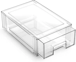 Clear Stackable Storage Drawer, CRATE COLLECTION, Pantry/Fridge Organizer, Small - Picture 1 of 6