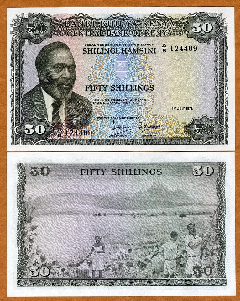 Kenia, 50 chelines, 1971, P-9b, UNC Foto 1 de 1
