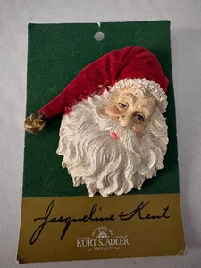 Kurt S. Adler Santa Face Brooch Pin Jacqueline Kent 2.25" - Picture 1 of 2