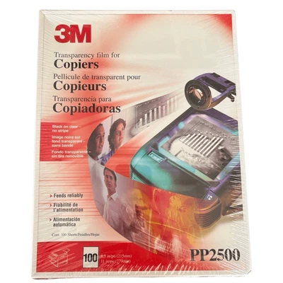 3M Transparency Film For Copiers PP2500 100 Sheets *New* - Image 1 of 2