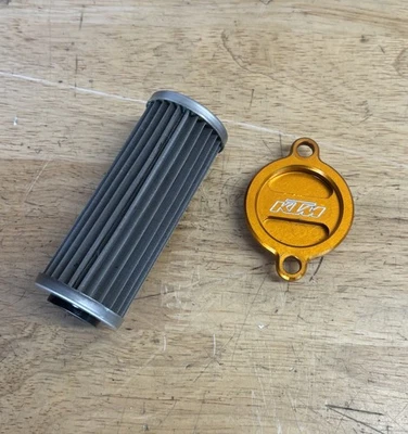 SS Magnetic Oil Filter & Billet Cover Powerparts KTM 350 450 500 exc xcf, fe501 - Image 1 of 2