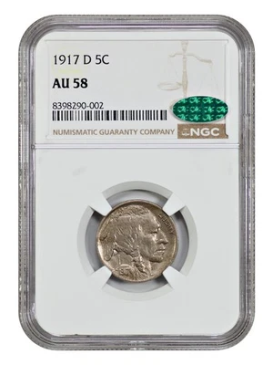 1917-D 5C NGC/CAC AU58 - Buffalo Nickel - Image 1 of 4