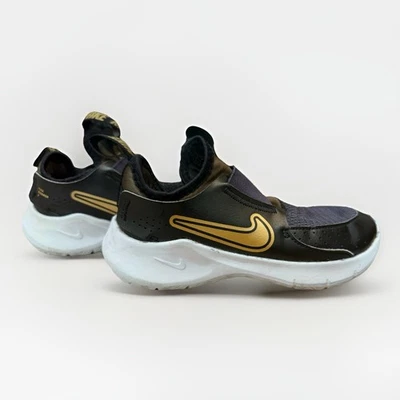 Nike Flex Runner 3 Kids Shoes Size 11.5C Black Gold Slip-On Running Sneakers - Image 1 of 4
