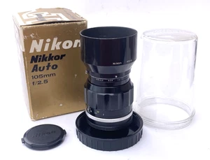 AI Converted Nikon Nikkor-P 105mm f2.5 AI'd lens, box, plastic case HS-4 hood - Picture 1 of 11