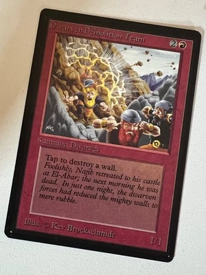 Magic the Gathering MTG Beta Dwarven Demolition Team  (Beta Bob) - Image 1 of 2