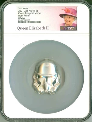 2021 Niue S$5 Star Wars Clone Trooper Helmet 2 Oz HR NGC MS69 FR W/Box & COA OGP - Image 1 of 4
