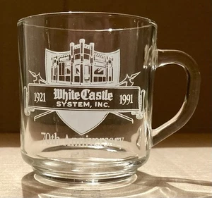 CASTILLO BLANCO 70 ANIVERSARIO LUMINARC VINTAGE 1991 TAZA DE CAFÉ VIDRIO TRANSPARENTE - Imagen 1 de 7