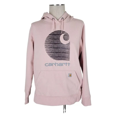 Carhartt Rain Defender Hooded Sweatshirt Girls Size L 14-16 Pale Pink Fleece - Image 1 of 4