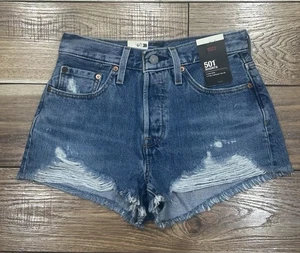 Pantaloncini Levi's 501 Original Cutoff taglia 27 Oxnard Athen Mid nuovi con etichette - Foto 1 di 7