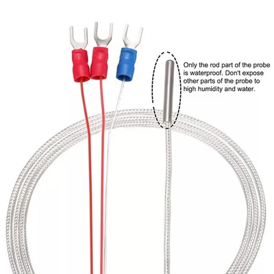 Practical PT100 Temperature Sensor Probe 3 Terminal 3 3ft Cable Length - Image 1 of 4