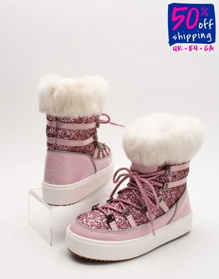 RRP€340 CHIARA FERRAGNI Leather & Rabbit Fur Boots US9 UK6 EU39 Made in Italy - Image 1 of 4