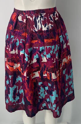 Peter Pilotto Purple Red Blue Abstract Print Skirt sz 10 - Image 1 of 4