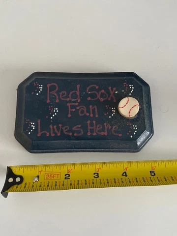 Boston Red Sox Handmade Little Wooden Wall Plaque Red Sox Fan Lives Here Cover
