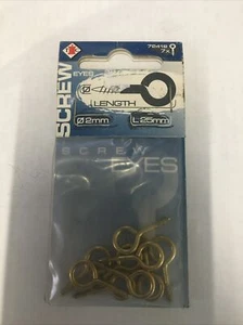 EHI Australia Screw Hooks 2mm x 25mm x 28 Pieces Brass Plated - Bild 1 von 1