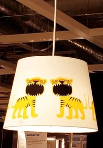 IKEA TROLLAKULLA Lamp Shade White with Tigers, Childrens Kids Room BRAND NEW - Picture 1 of 4