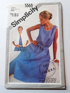 SIMPLICITY PATTERN - 5363 LADIES SLEEVELESS DRESS BOLERO JACKET 10-14 UNCUT - Picture 1 of 2
