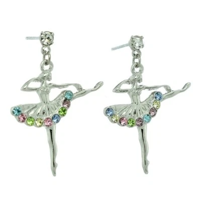 Ballerina W Swarovski Crystal Ballet Dance Stud Post Multi Color Earrings Gift - Image 1 of 3