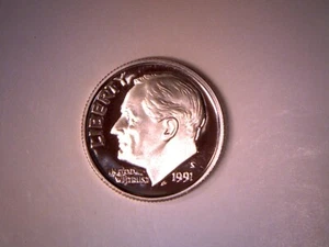 1991 S 10C Proof Roosevelt Dime - FREE SHIPPING - Picture 1 of 2