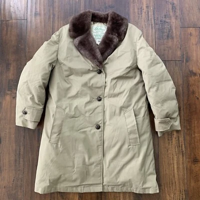 Vintage 1960s LL Bean Tan Prime Northern Goose Down Jacket Parka Womens Size 14 - Image 1 of 4