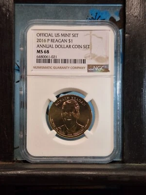2016-P  Presidential Dollar, Ronald Reagan. Graded MS68 NGC, from us mint set - Image 1 of 2