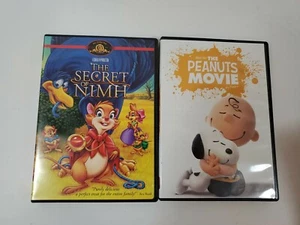 2 DVD's The Peanuts Movie, The Secret Of Nimh DVD'S Rated G Great Kids Movies - Picture 1 of 5