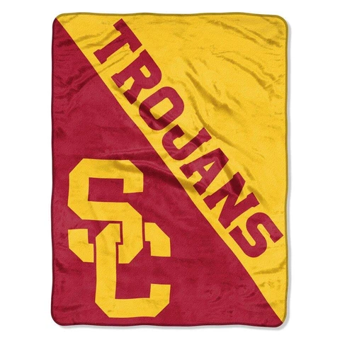 USC Trojans 46x60 Micro Raschel Halftone Throw Blanket [NEW] NCAA Fleece Cover