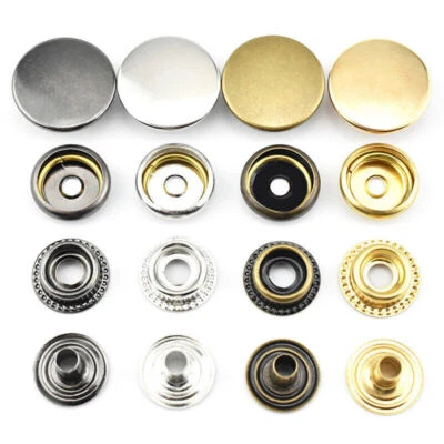 25Sets 10/12/15/17/20mm Heavy duty  Snap Fastener Sewing Leather Button 4 colors - Image 1 of 4