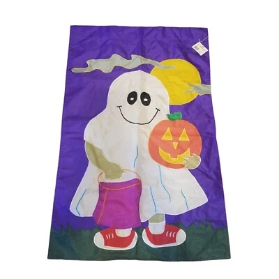 NCE Halloween Fantasma Truco o Trato Bandera Decorativa 28" x 44" Doble Cara Creativa Foto 1 de 4