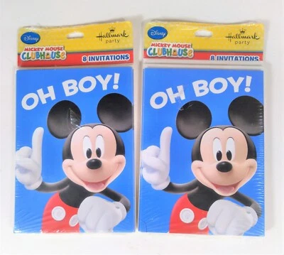 2 Packs Hallmark Disney Mickey Mouse CLUBHOUSE Party Invitations NEW = 16 Cards - Image 1 of 2