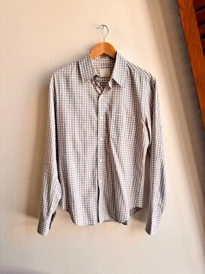 Camisa Band of Outsiders cinza xadrez Gingham com botões fina grande - Imagem 1 de 4