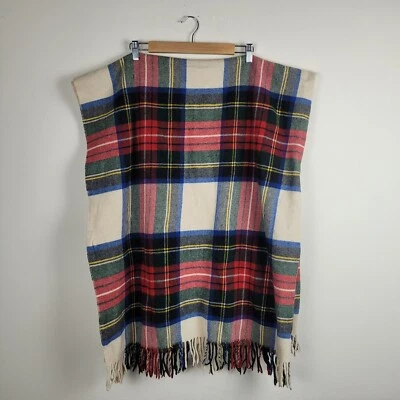 Alfombra De Colección The Brackendale Lana Cuadros Tartán Flecos Rojo Crema Gran Bretaña 52x66 Foto 1 de 3