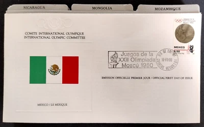 1st Day Covers 1980 Int'l Olympic Committee Official Philatelic Collection 44 pc - Image 1 of 4