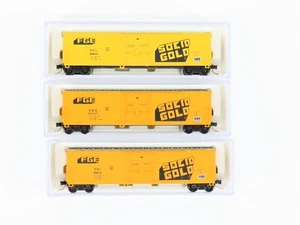 N Atlas 5840 B&O/SCL FGE Fruit Growers Express "Solid Gold" 50' Box Cars 3-Pack - Picture 1 of 8