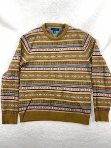Tommy Hilfiger Men’s Sweater Large Fair Isle Wool Blend Multicolor Pullover - Picture 1 of 6