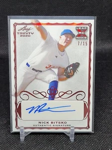Nick Bitsko 2020 Leaf Trinity Auto Red Rookie /15 (JP) - Picture 1 of 2