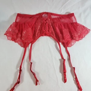 Victoria's Secret Strumpfgürtel XS/S rot Spitze Rüschen mit Rock - Bild 1 von 3