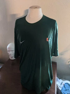 University of Miami Hurricanes Green Nike Short Sleeve Shirt Dri-Fit Size 2XL - Picture 1 of 4