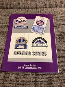 1993 NEW YORK METS vs COLORADO ROCKIES Program - Opening Series - SHEA STADIUM - Picture 1 of 3