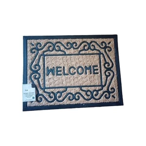 Welcome Door Entrance Mat Indoor Outdoor Non Slip Absorbent Floor Doormat 18x24" - Picture 1 of 2
