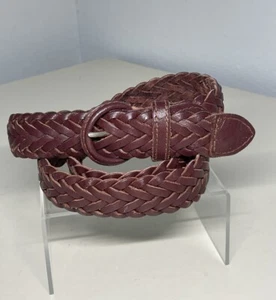 Mens Surrey Braided Leather Belt L Split Cowhide 46” Wrapped Buckle 1. 1/4"W - Picture 1 of 10