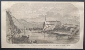 Stampa antica Decin Tetschen Repubblica Ceca Elba xilografia originale 1863 - Imagen 1 de 1