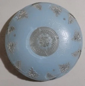 Vintage BLUE Heavy 10" Glass Deep Design 3 Hole Ceiling Shade - Picture 1 of 4