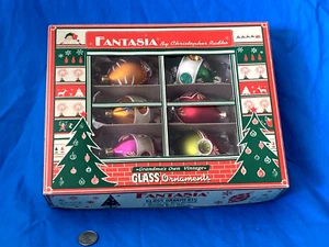 SELTEN VINTAGE RADKO FANTASIA 6 EINZÜGE REFLEKTOR/GLITZER TROPFEN GLAS ORNAMENTE - Bild 1 von 23